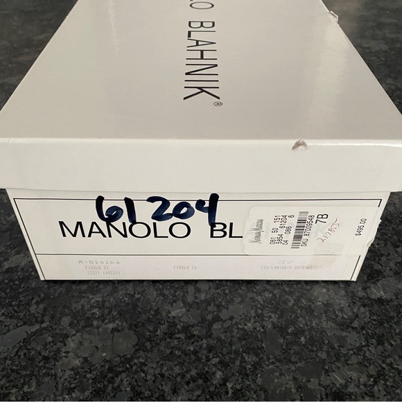 Authentic Manolo Blahnik Gisina Flats Dark Grey Wool Sz 37 - Picture 11 of 12